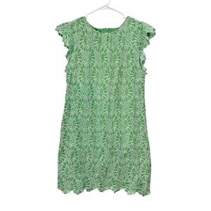 Loft Size 10 Embroidered Eyelet Flutter Sleeve Shift Dress Mint Green Easter